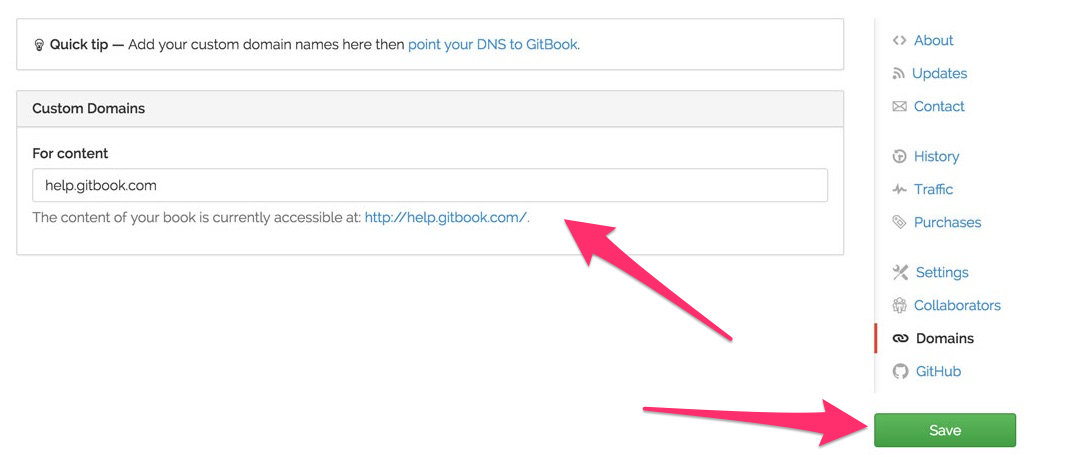 Add domain in settings
